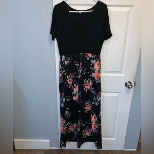 Short Sleeve Casual Long Maxi Dress with Pockets
